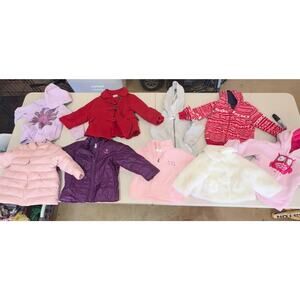 Lot Of 21 Pieces Of Girls Jackets/Hoodies, Assorted Brands, Sized 18m - 3T